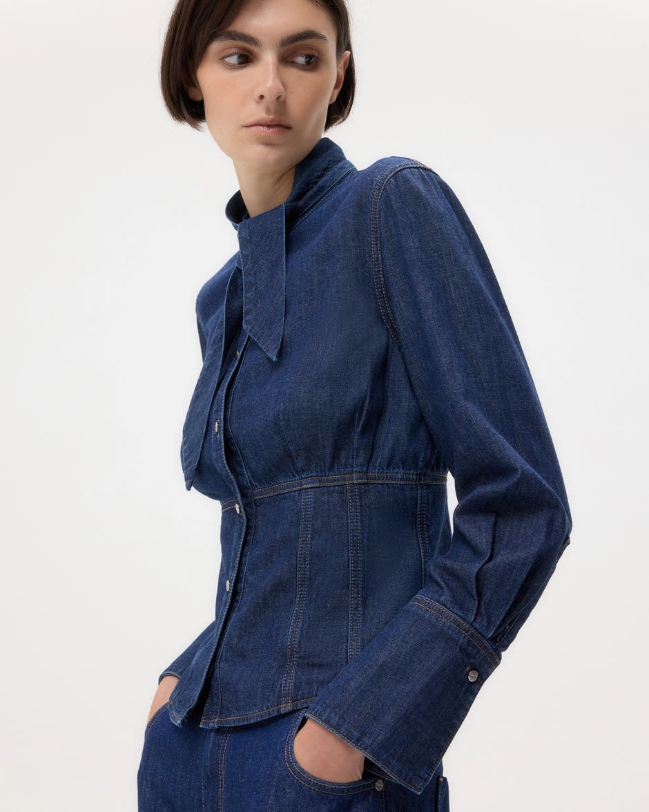 TWP Dark stone Fifi&#39;s Shirt in Denim view 1