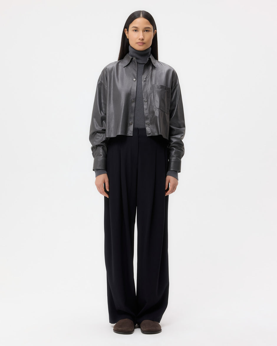 TWP Urban chic Little Big Joe Shirt in Paper Leather view 6