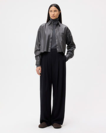 TWP Urban chic Little Big Joe Shirt in Paper Leather view 3