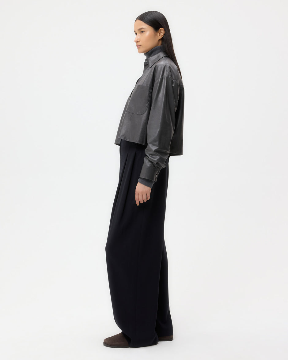 TWP Urban chic Little Big Joe Shirt in Paper Leather view 4