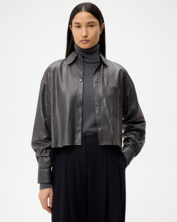 TWP Urban chic Little Big Joe Shirt in Paper Leather view 1