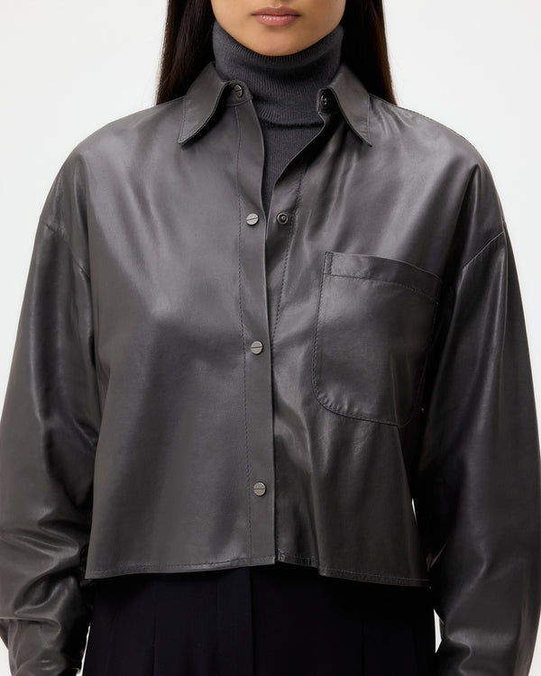 TWP Urban chic Little Big Joe Shirt in Paper Leather view 2