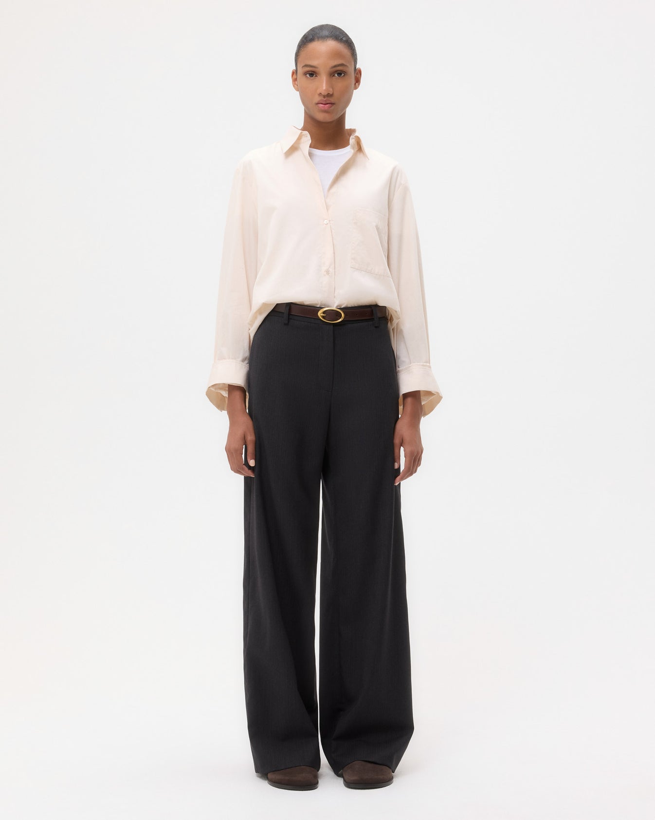 TWP Pink tint Next Morning Shirt in Superfine Cotton Shirting view 1