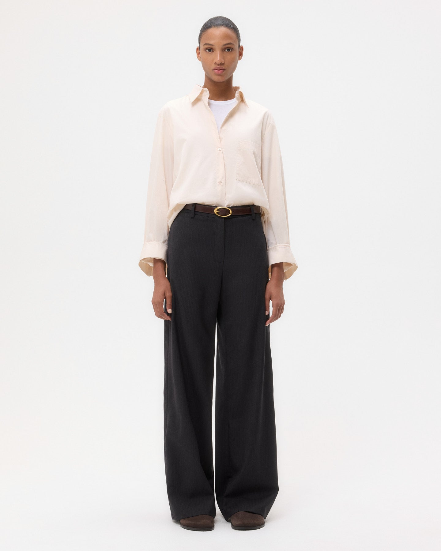 TWP Pink tint Next Morning Shirt in Superfine Cotton Shirting view 1