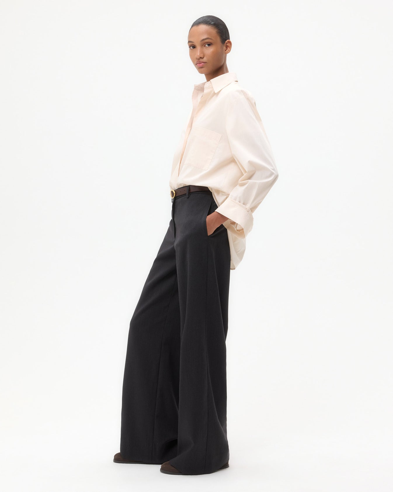 TWP Pink tint Next Morning Shirt in Superfine Cotton Shirting view 4