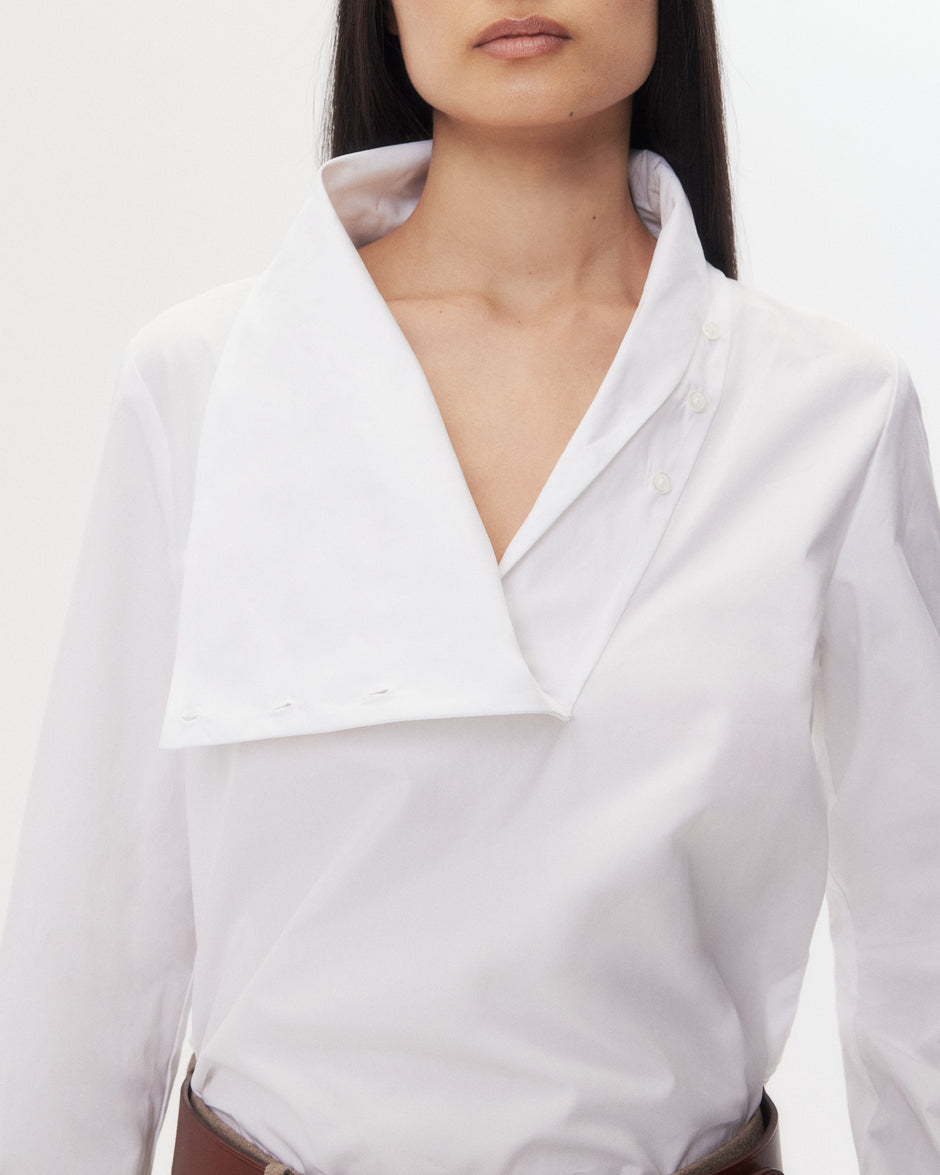TWP White My Maria Top in Super Compact Poplin view 2