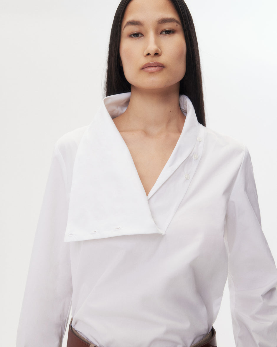 TWP White My Maria Top in Super Compact Poplin view 1