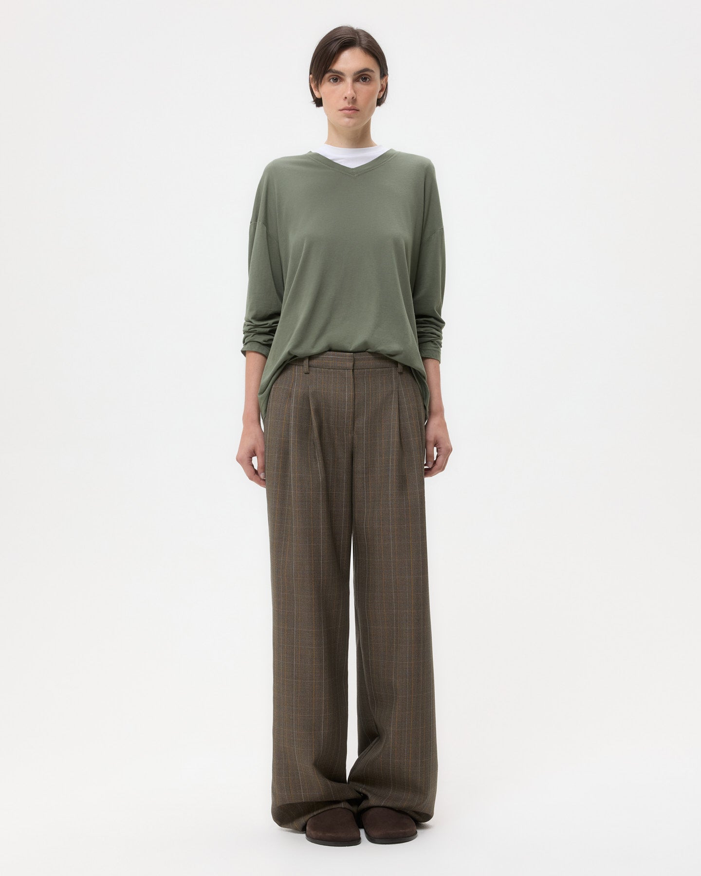 TWP Beetle LS High V Shirt in Supima Cotton view 6