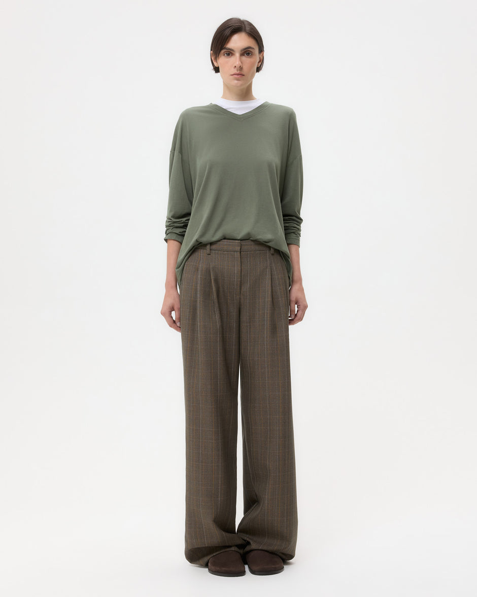 TWP Beetle LS High V Shirt in Supima Cotton view 6