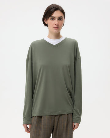 TWP Beetle LS High V Shirt in Supima Cotton view 2