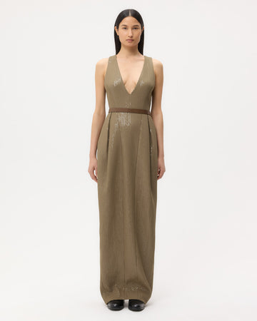 TWP Olive Used to Love Me A Lot Dress in Chiffon Encased Paillettes view 6