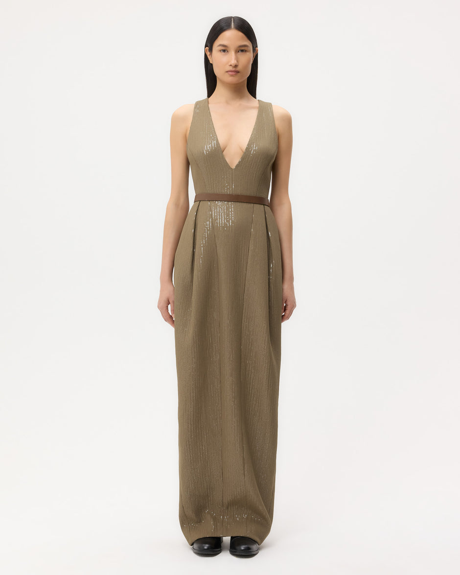 TWP Olive Used to Love Me A Lot Dress in Chiffon Encased Paillettes view 6