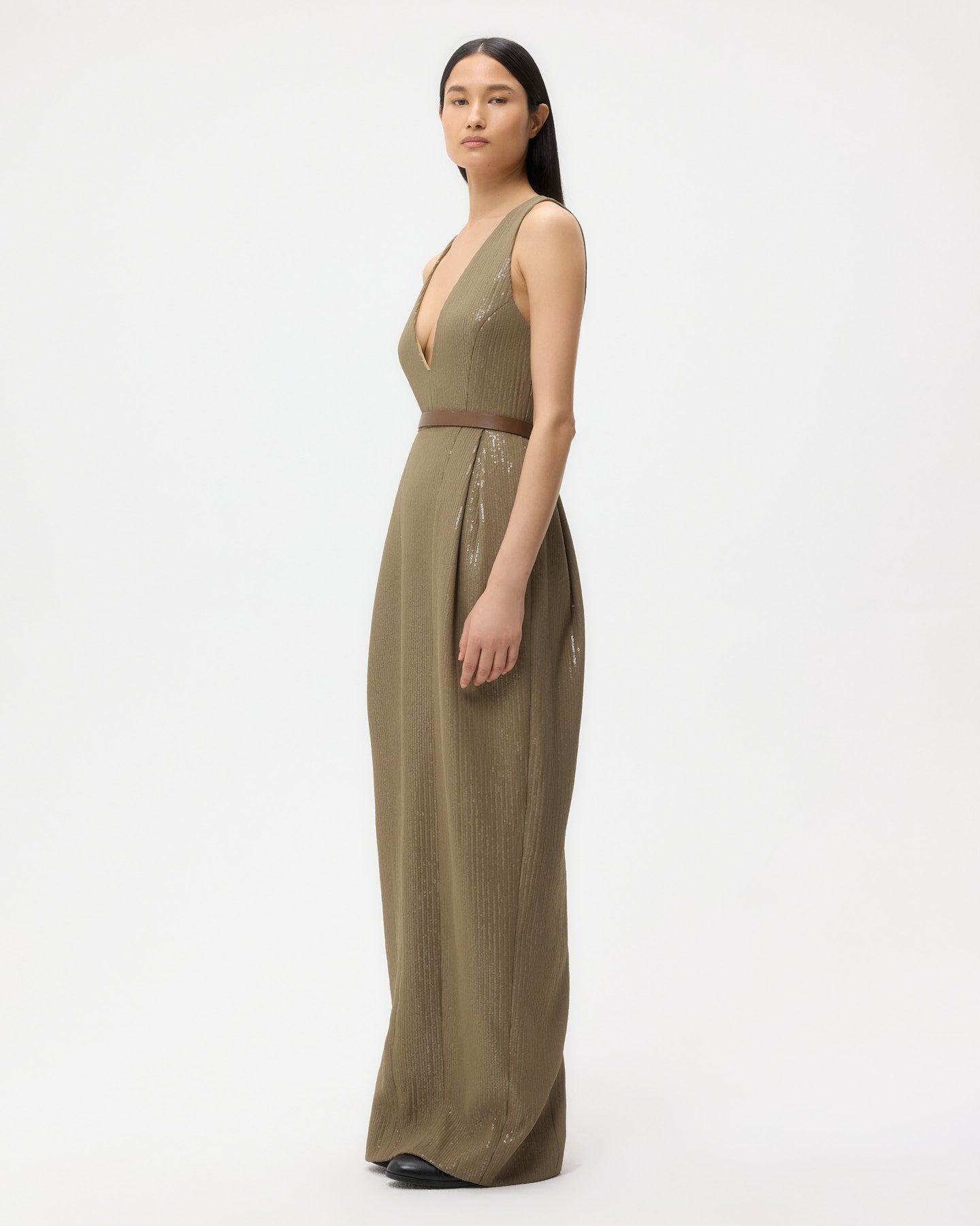 TWP Olive Used to Love Me A Lot Dress in Chiffon Encased Paillettes view 4