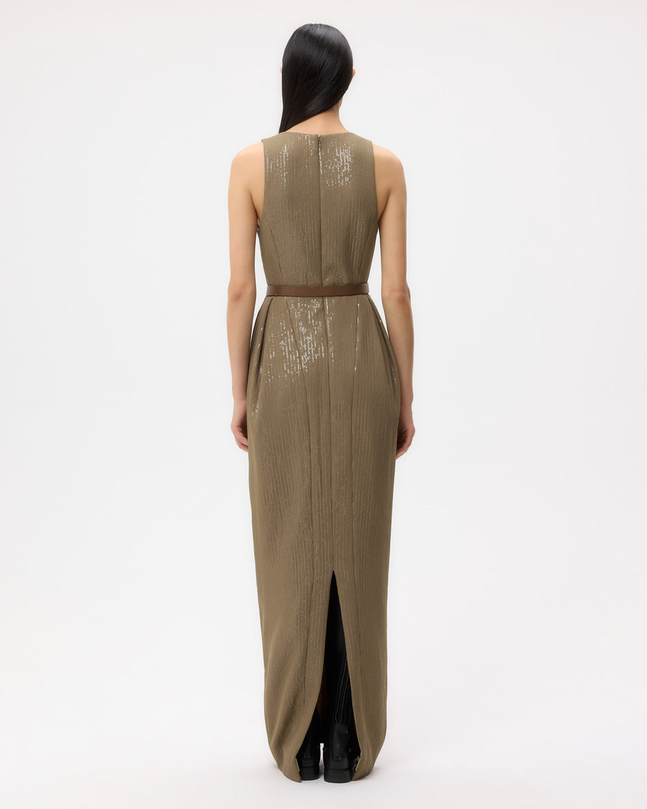 TWP Olive Used to Love Me A Lot Dress in Chiffon Encased Paillettes view 5