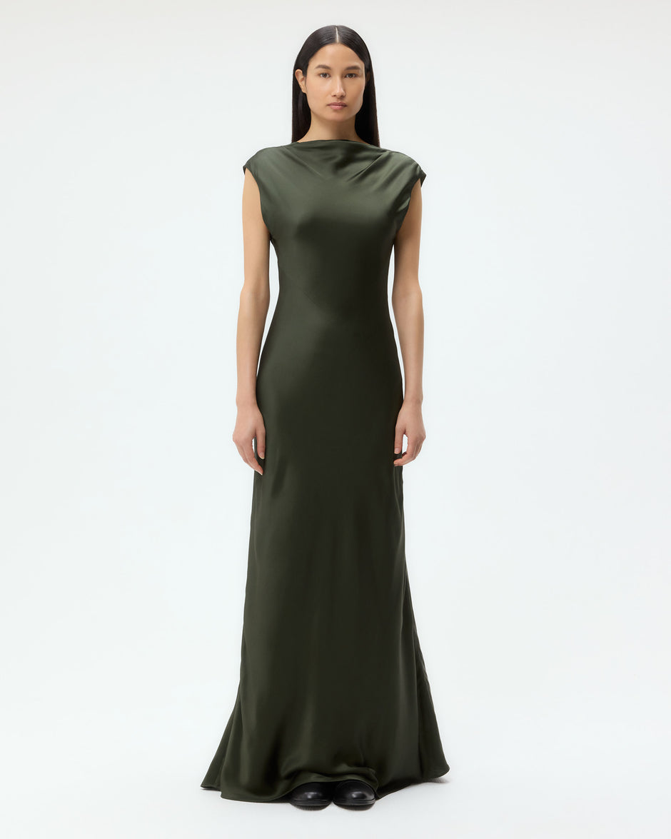 TWP Duffle bag Back to You Dress in Shiny Satin view 2