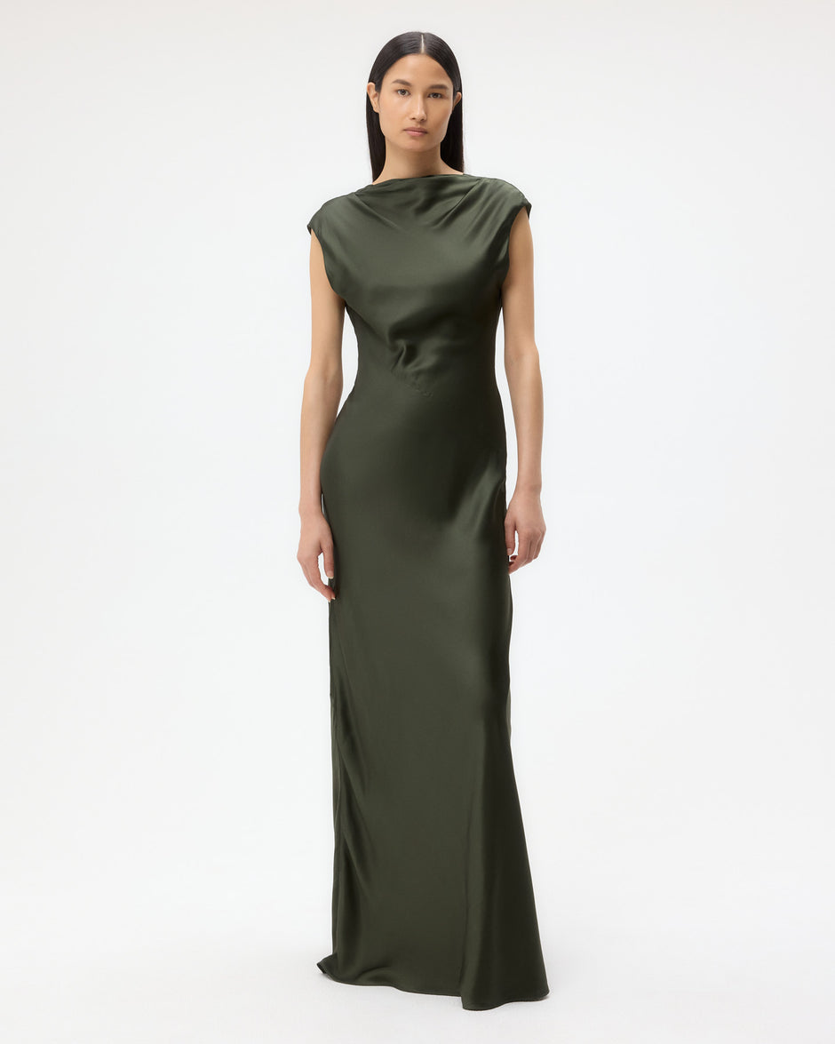 TWP Duffle bag Back to You Dress in Shiny Satin view 1