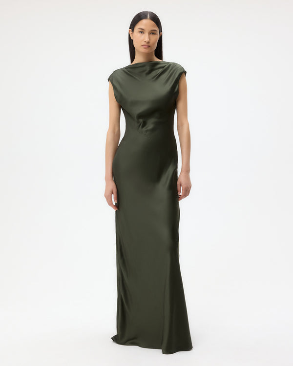 TWP Duffle bag Back to You Dress in Shiny Satin view 2