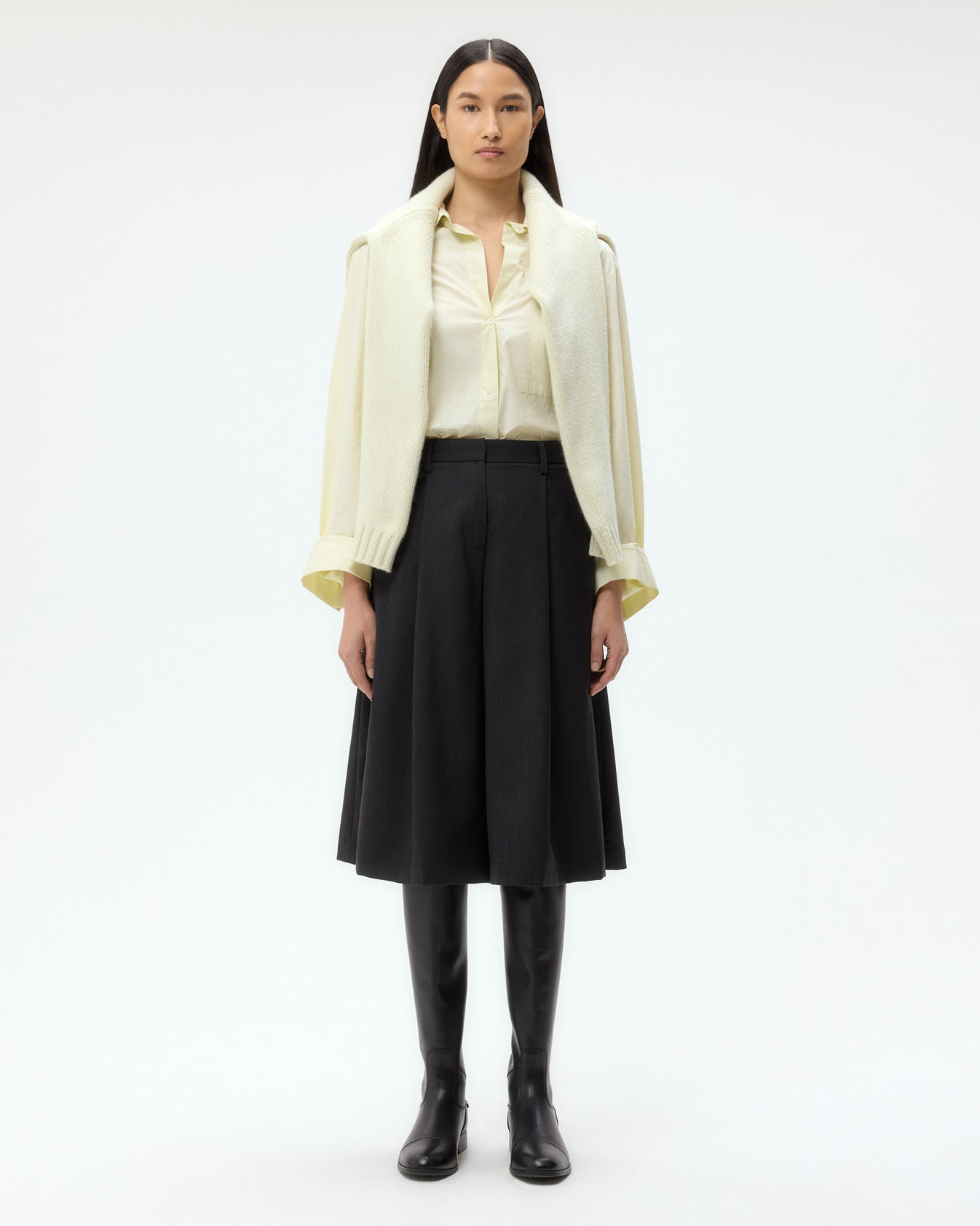 TWP Charcoal Steffens Short in Micro Herringbone Suiting view 7