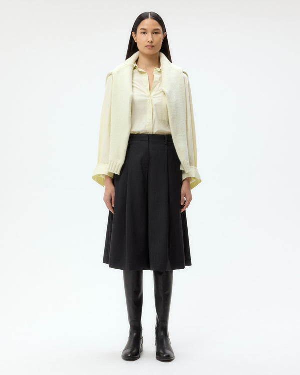 TWP Charcoal Steffens Short in Micro Herringbone Suiting view 7