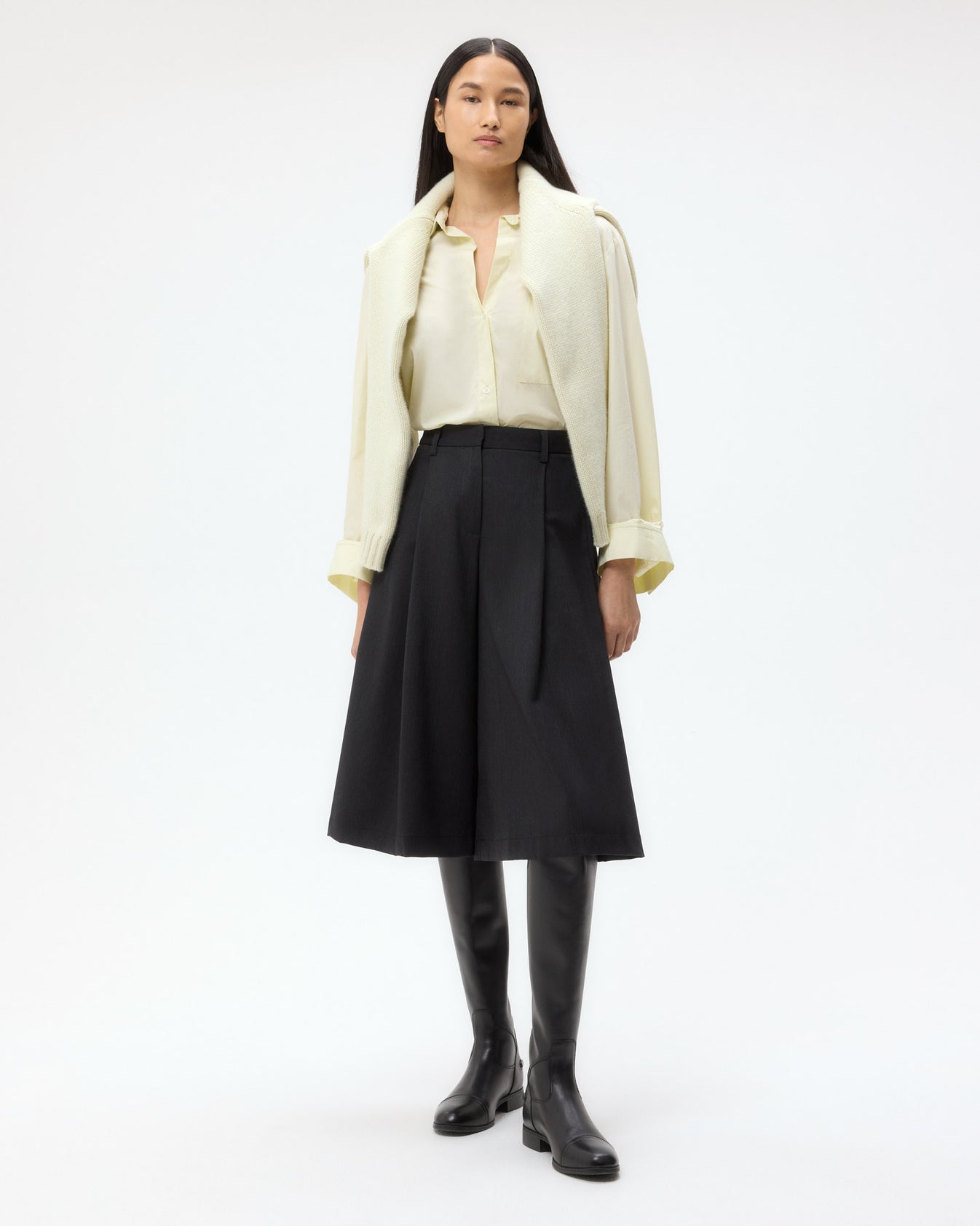 TWP Charcoal Steffens Short in Micro Herringbone Suiting view 4