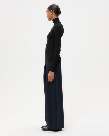 TWP Black Knit Turtleneck in Merino Wool view 4