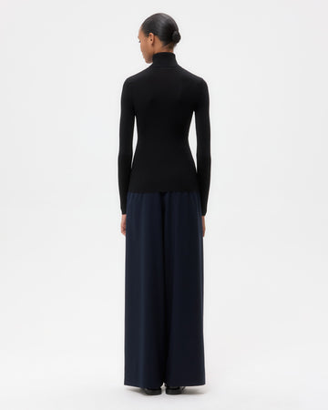 TWP Black Knit Turtleneck in Merino Wool view 5