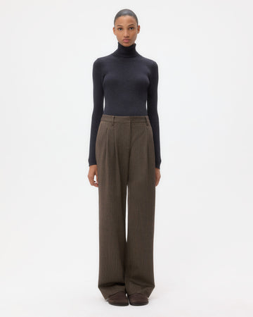 TWP Dark charcoal Knit Turtleneck in Merino Wool view 1
