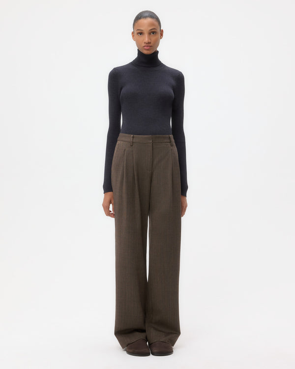 TWP Dark charcoal Knit Turtleneck in Merino Wool view 6