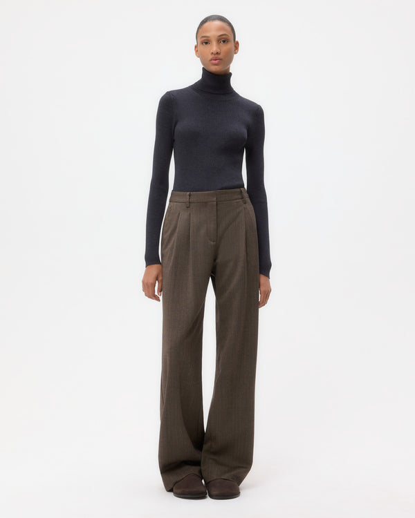 TWP Dark charcoal Knit Turtleneck in Merino Wool view 3