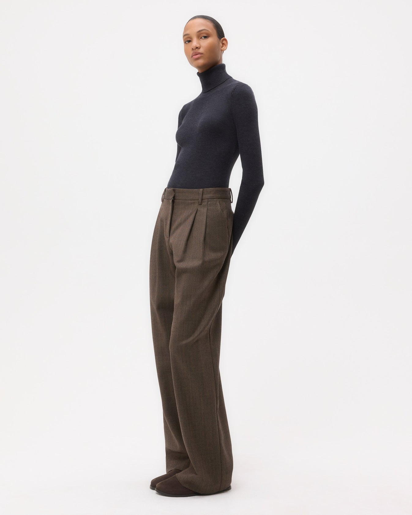 TWP Dark charcoal Knit Turtleneck in Merino Wool view 4