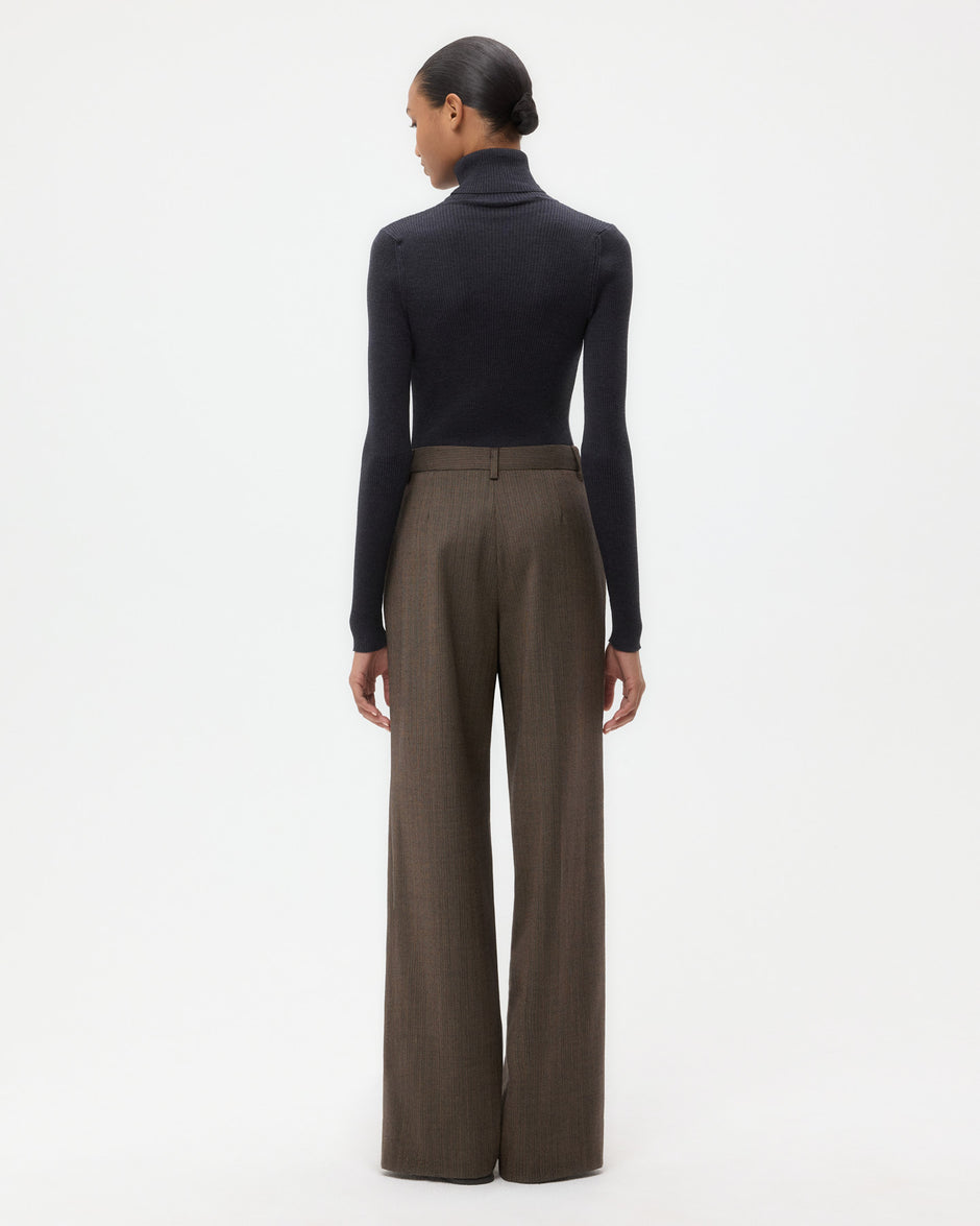 TWP Dark charcoal Knit Turtleneck in Merino Wool view 6