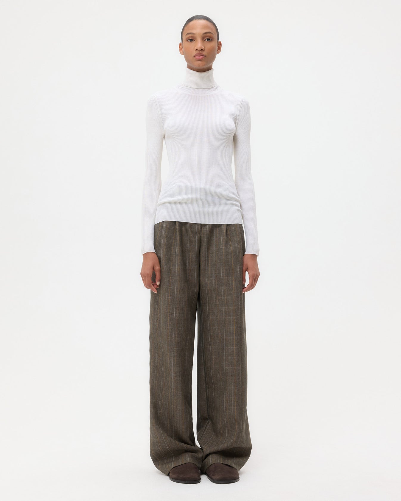 TWP Ivory Knit Turtleneck in Merino Wool view 6