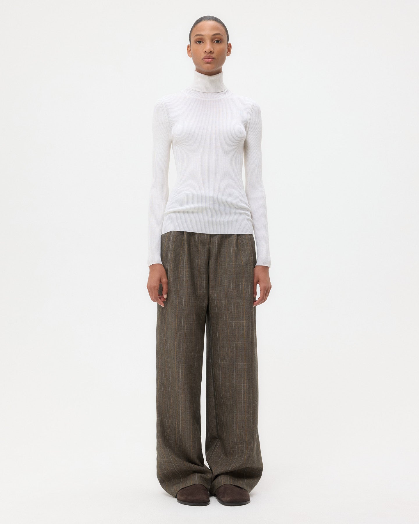 TWP Ivory Knit Turtleneck in Merino Wool view 6
