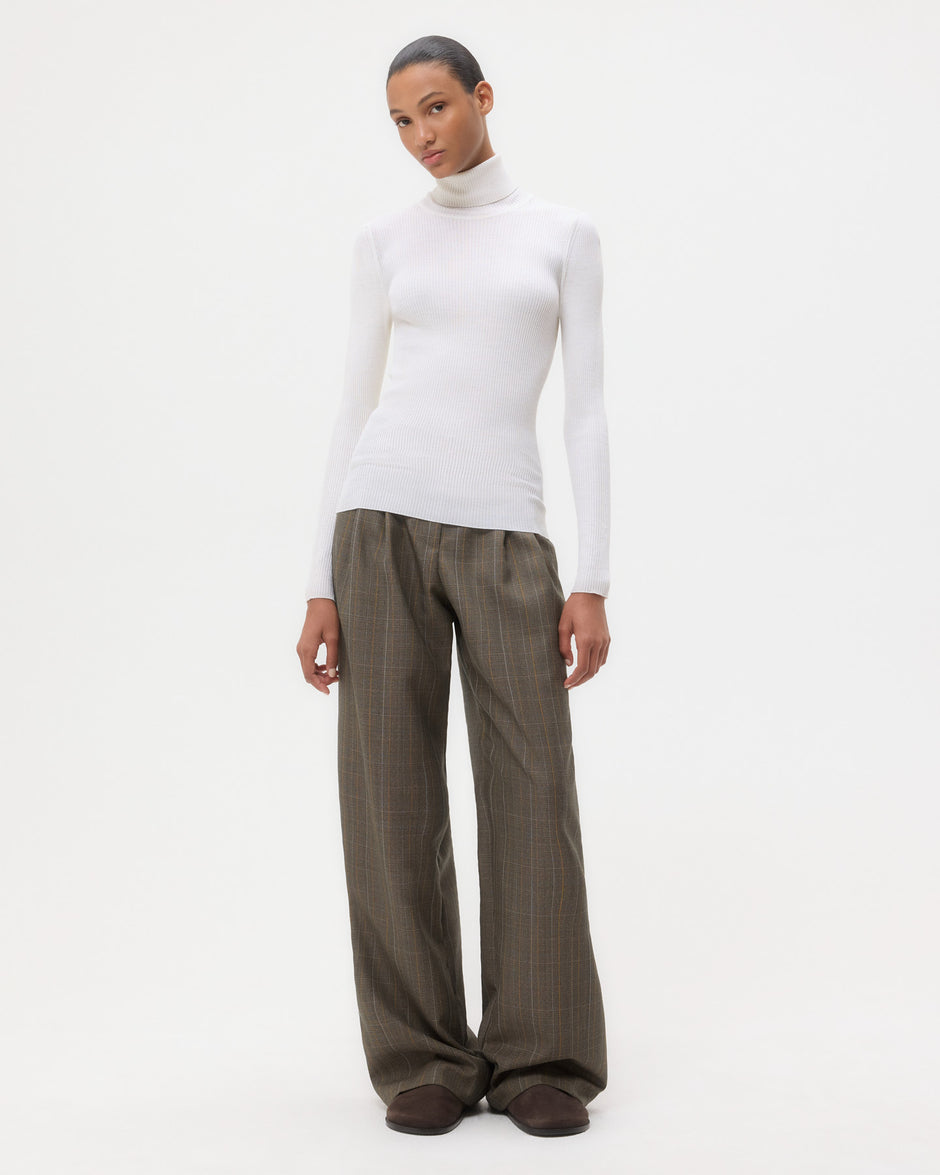 TWP Ivory Knit Turtleneck in Merino Wool view 2