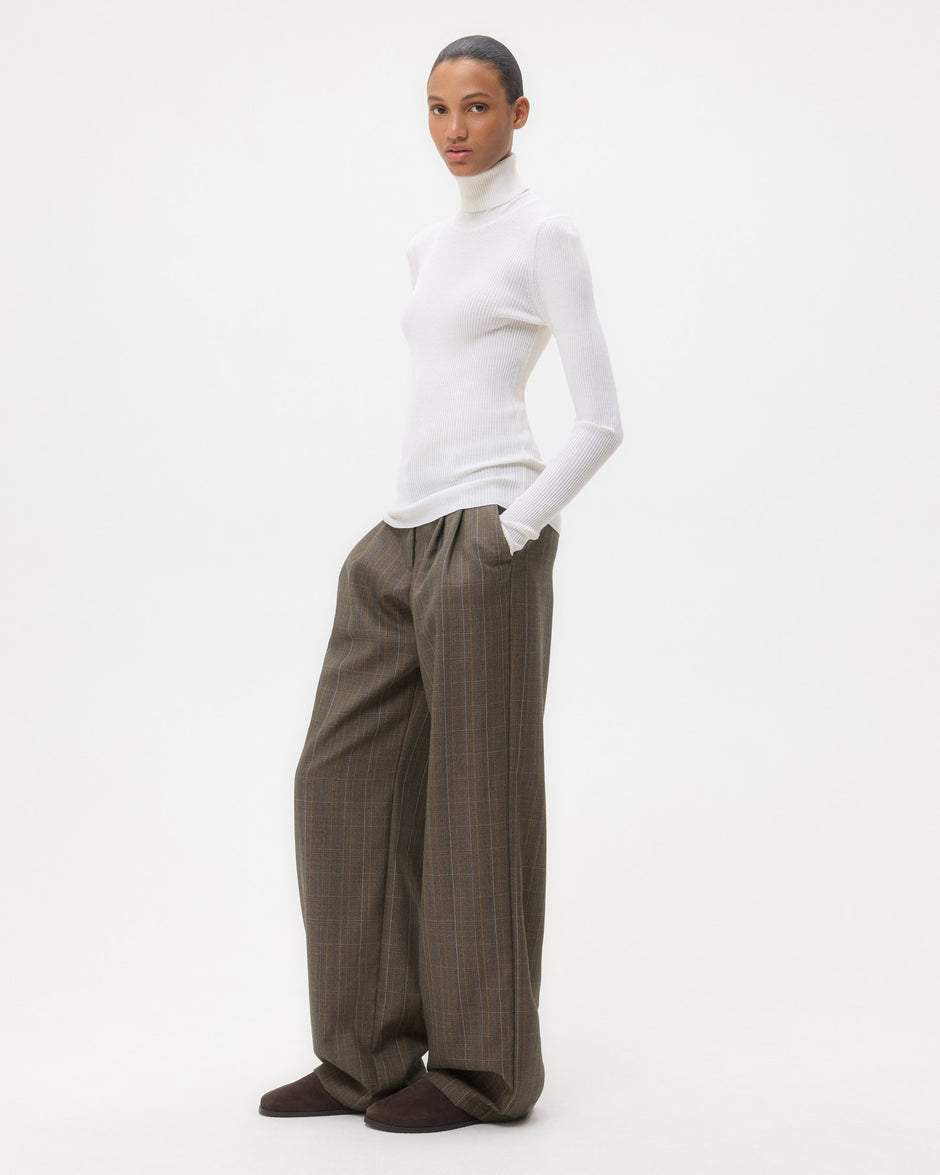 TWP Ivory Knit Turtleneck in Merino Wool view 3