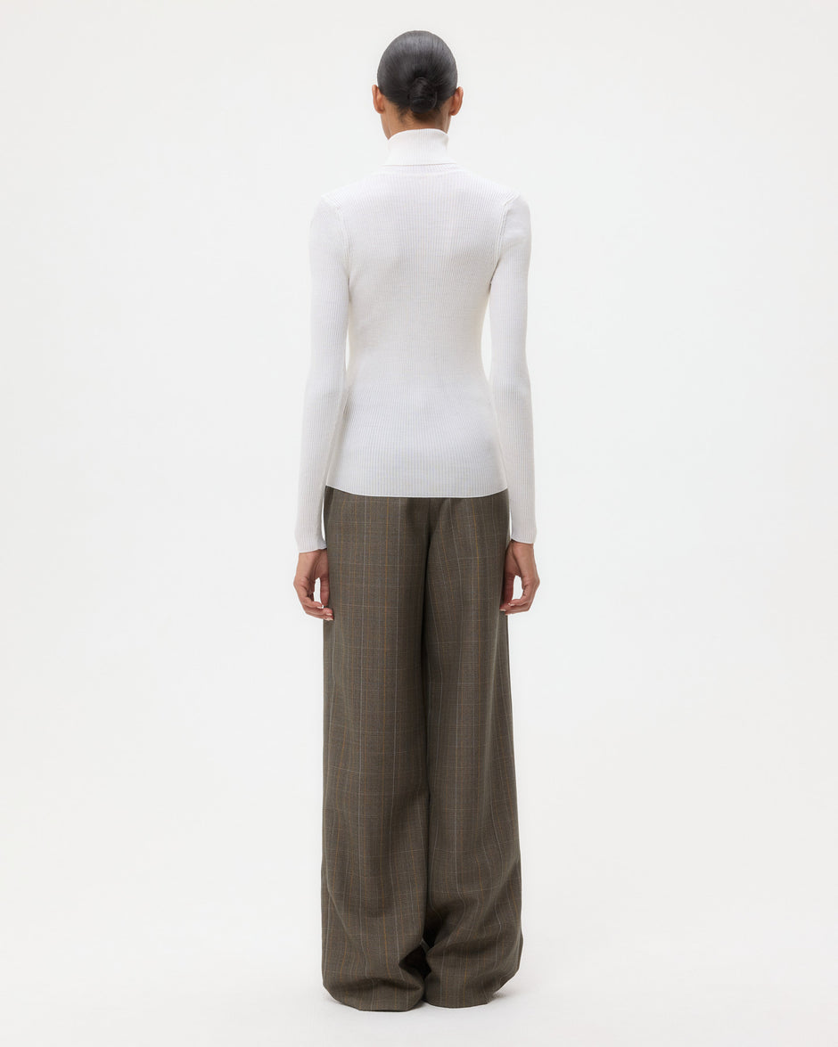 TWP Ivory Knit Turtleneck in Merino Wool view 6