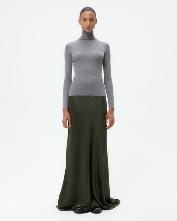 TWP Medium heather grey Knit Turtleneck in Merino Wool view 6