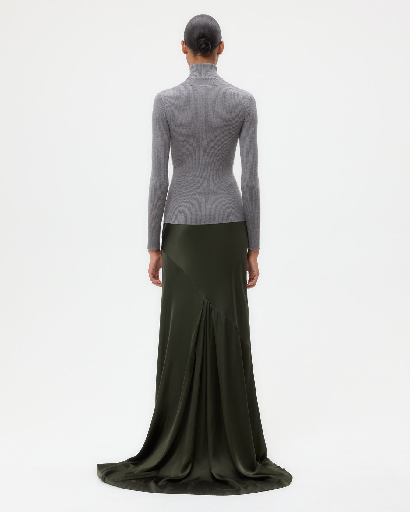 TWP Medium heather grey Knit Turtleneck in Merino Wool view 5