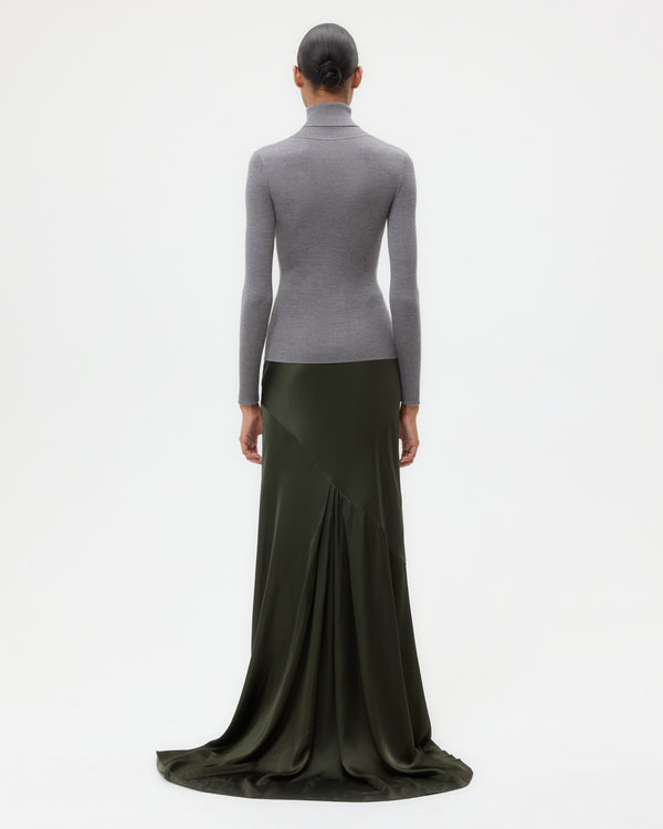 TWP Medium heather grey Knit Turtleneck in Merino Wool view 5