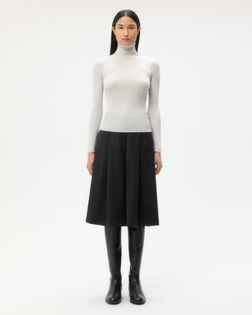 TWP White heather grey Knit Turtleneck in Merino Wool view 6