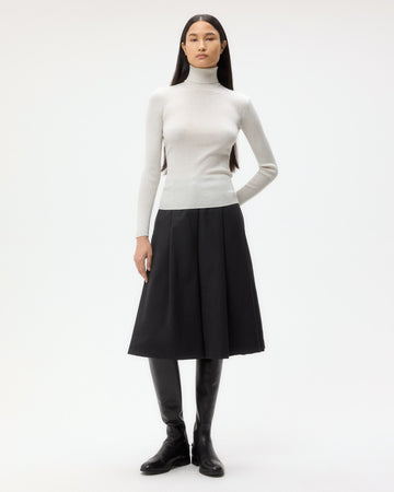 TWP White heather grey Knit Turtleneck in Merino Wool view 3