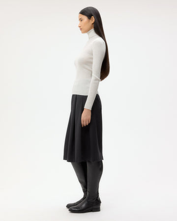 TWP White heather grey Knit Turtleneck in Merino Wool view 4