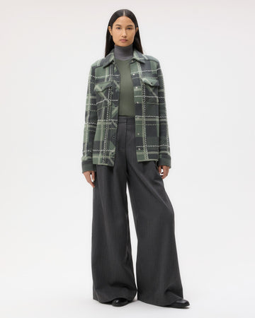 TWP Grey green multi Rancher&#39;s Cardigan in Cashmere view 3