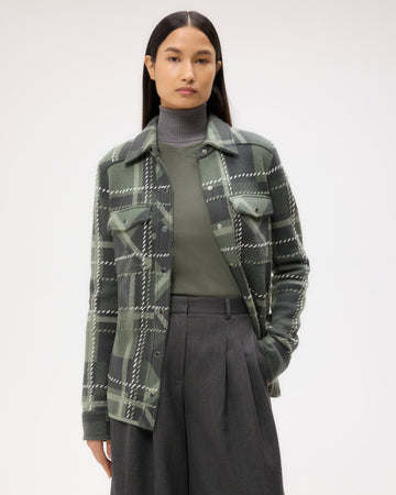 TWP Grey green multi Rancher&#39;s Cardigan in Cashmere view 1