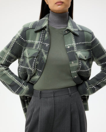 TWP Grey green multi Rancher&#39;s Cardigan in Cashmere view 2