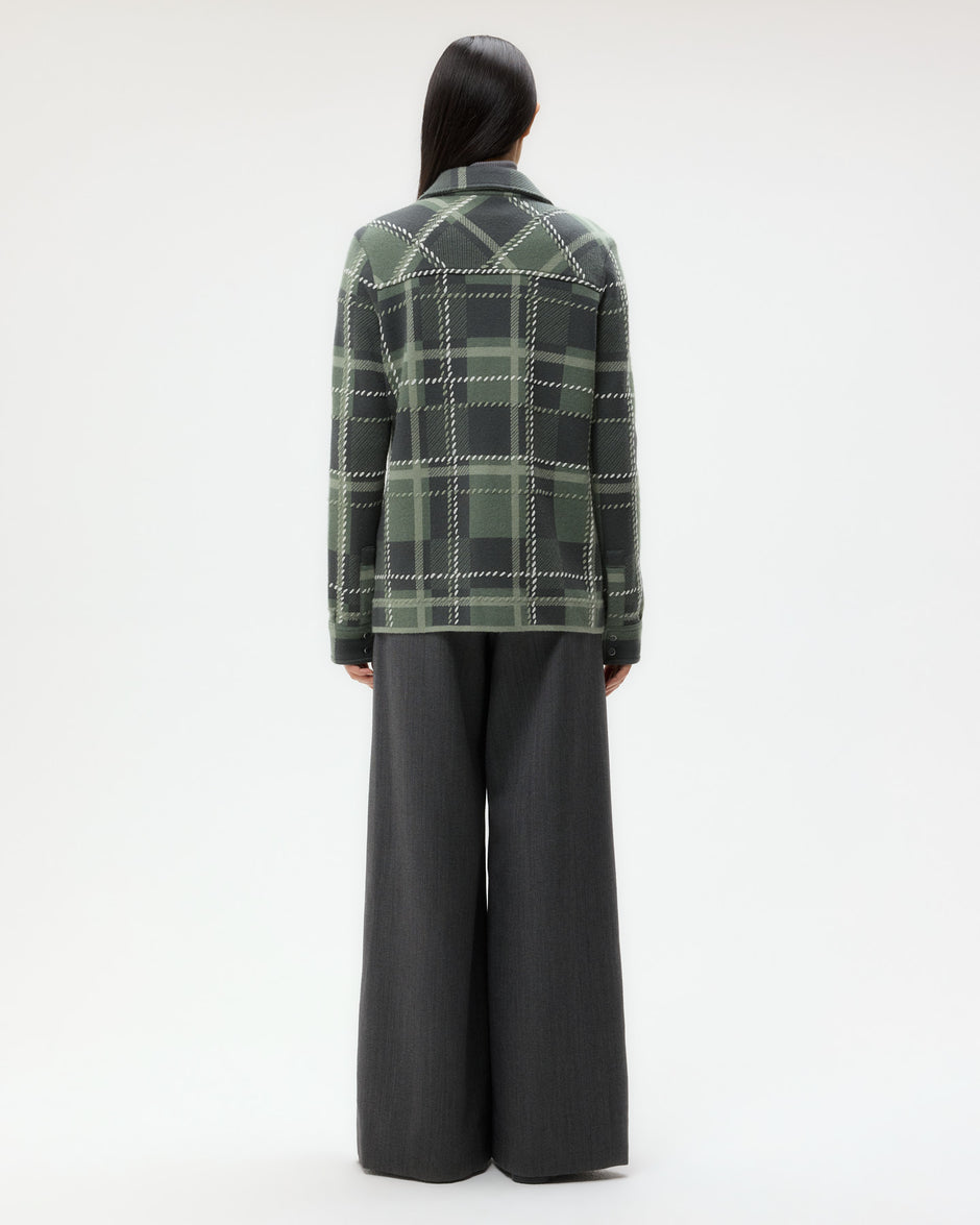 TWP Grey green multi Rancher&#39;s Cardigan in Cashmere view 5