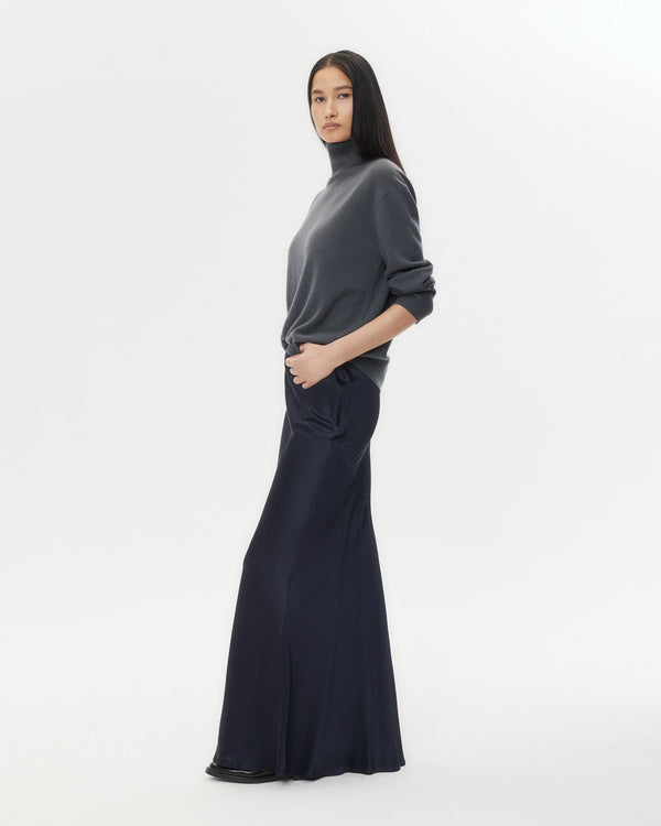 TWP Flat charcoal Easy T Neck Sweater in Cashmere view 3