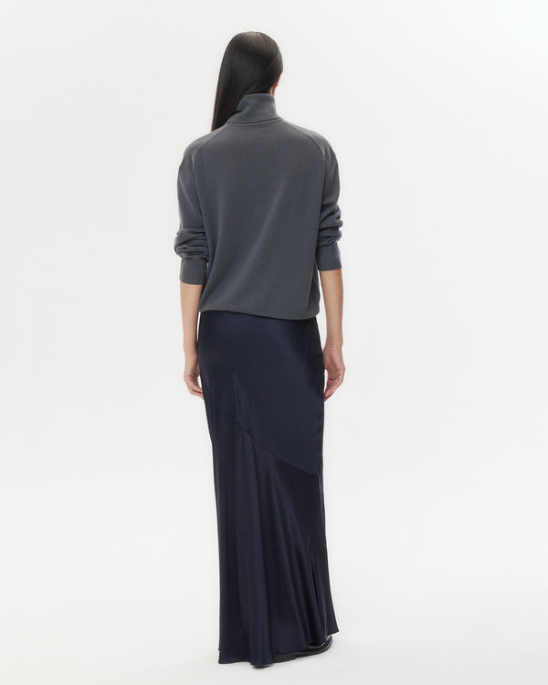 TWP Flat charcoal Easy T Neck Sweater in Cashmere view 4