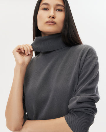 Easy T Neck Sweater in Cashmere