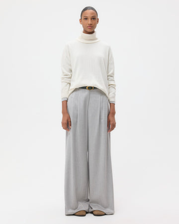 TWP Ivory Easy T Neck Sweater in Cashmere view 6